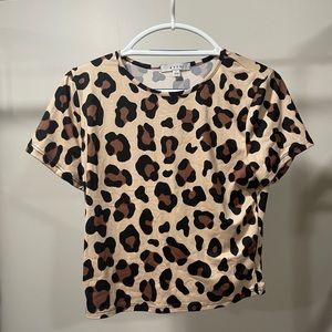 Cheetah Print Crop T-Shirt